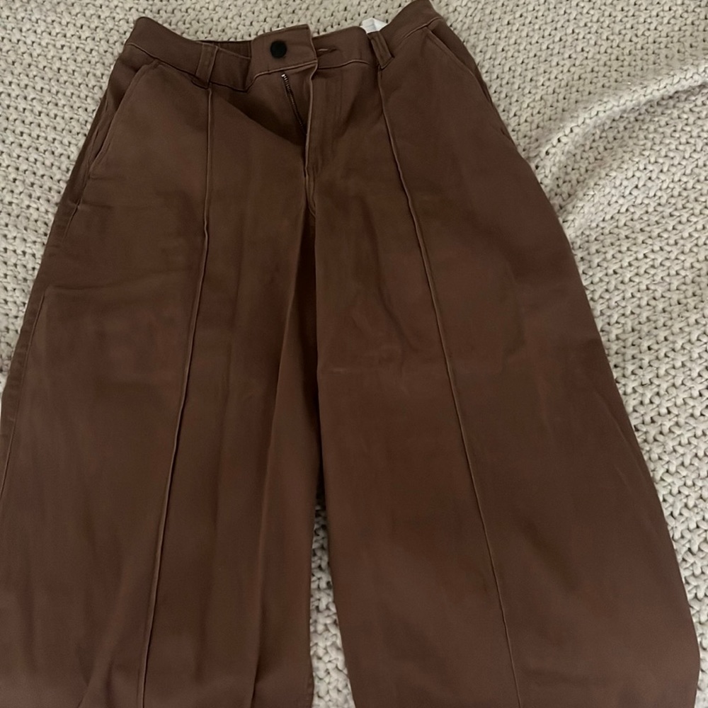 Brown ultra high rise pants